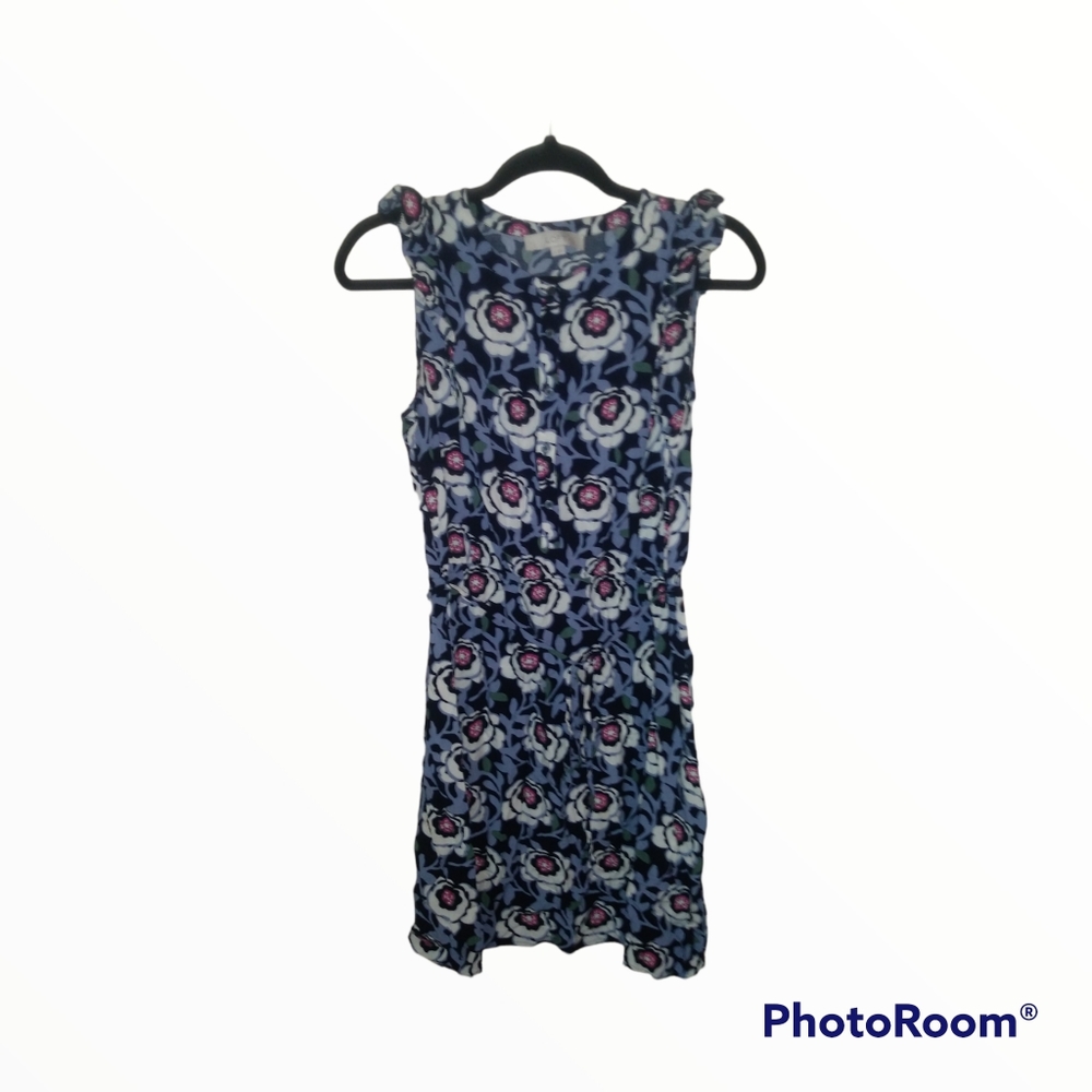 Ann Taylor LOFT Blue Flora Dress Size Medium